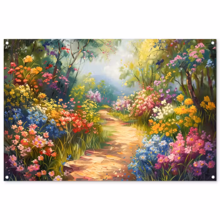 Tuinposter - Natuur - Landschap - Bloemen - Kleurrijk