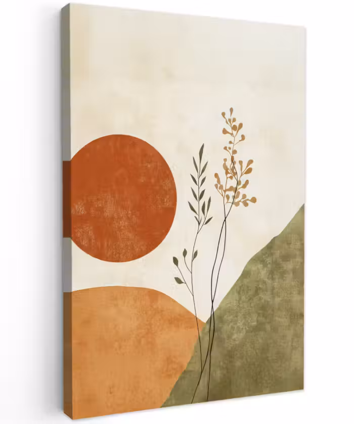 Buiten canvas - Zon - Abstract - Takken - Oranje