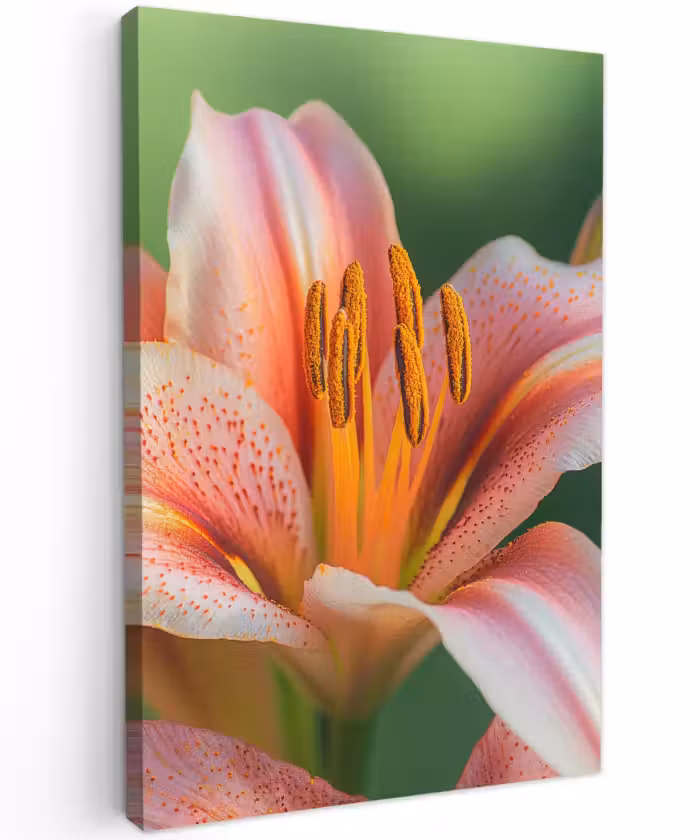 Buiten canvas - Lelie - Close up - Lichtroze