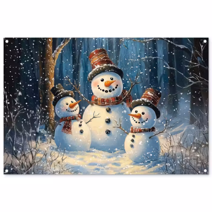 Tuinposter - Sneeuwpop - Sneeuw - Winter - Bos