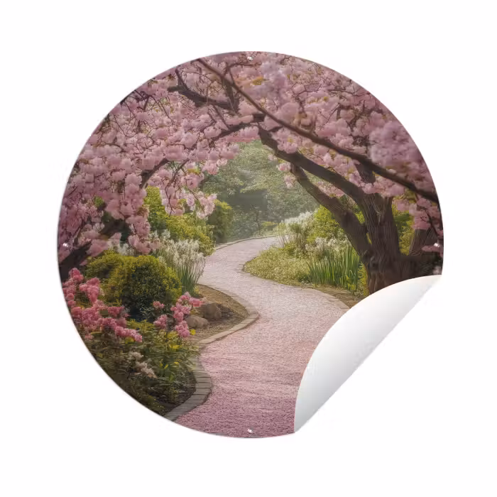 Tuinposter - Kersenbloesem - Natuur - Sakura - Pad - Japanse tuin