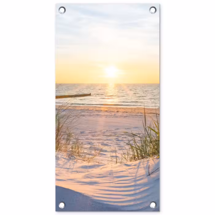 Tuinposter - Zonsondergang op het Strand