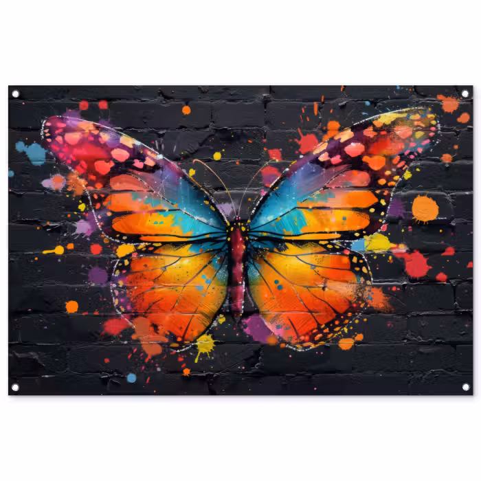 Tuinposter - Vlinder van Kleuren