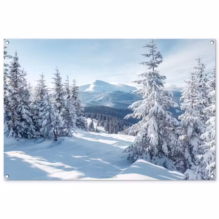 Tuinposter - Sneeuw - Winter - Landschap - Bergen