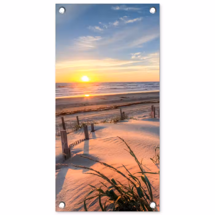 Tuinposter - Zandpad bij Zonsondergang