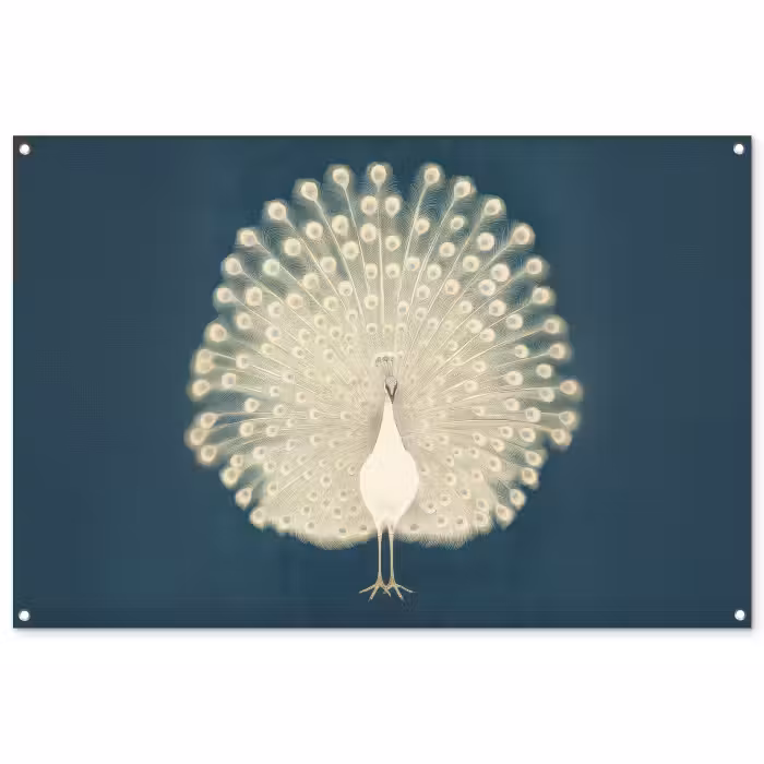 Tuinposter - Vogel - Blauw - Vintage