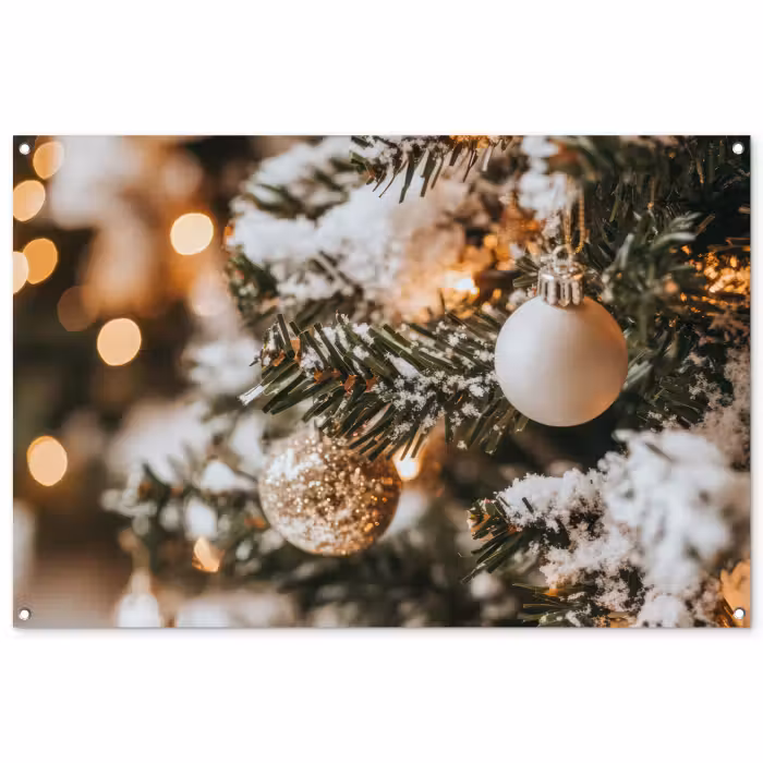 Tuinposter - Kerst - Kerstboom - Winter - Binnen - Sneeuw