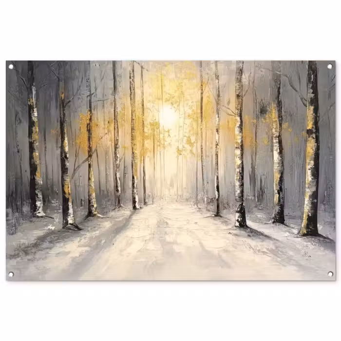 Tuinposter - Winter - Abstract - Sneeuw - Natuur - Zon