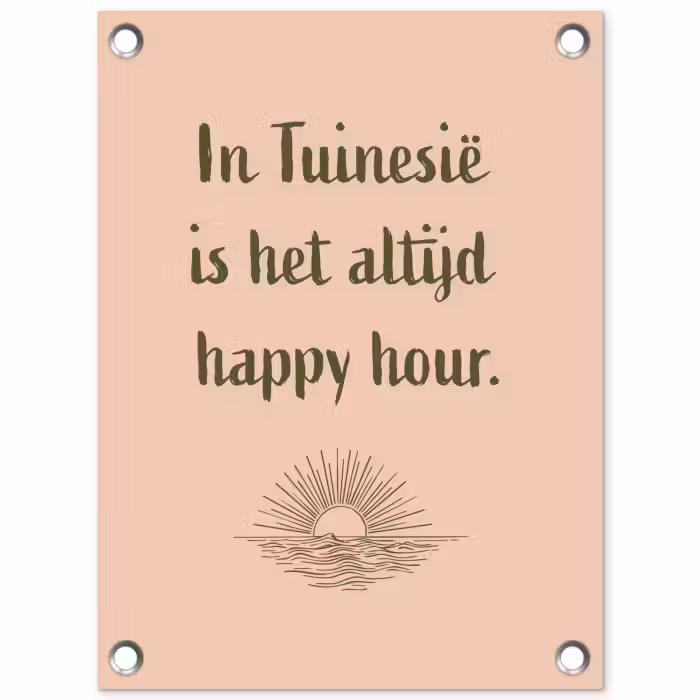 Tuinposter - Tuin - Roze - Quote - Zon