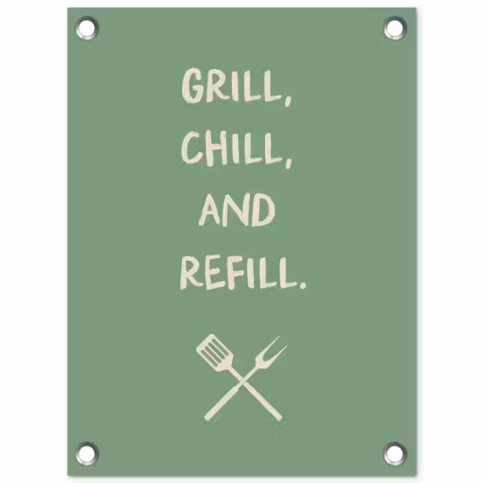 Tuinposter - Grill - Groen - Zomer - Quote