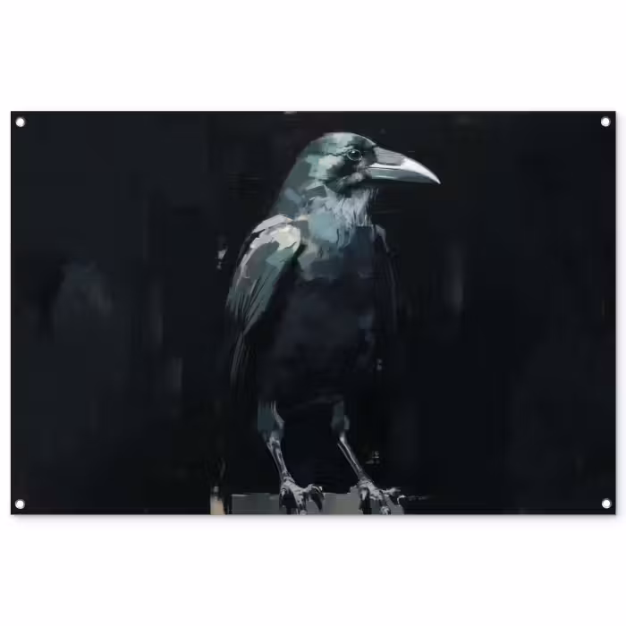 Tuinposter - Raaf - Vogels - Zwart