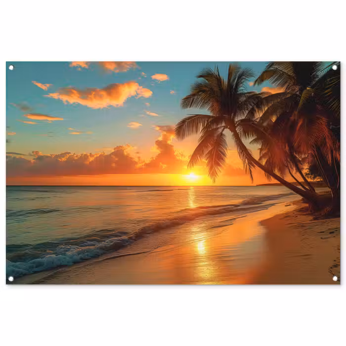 Tuinposter - Strandzonsondergang in de Tropen