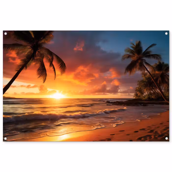Tuinposter - Avondrood aan Zee
