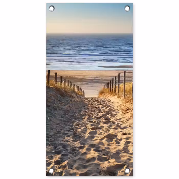 Tuinposter - Strandpad bij Zonsondergang
