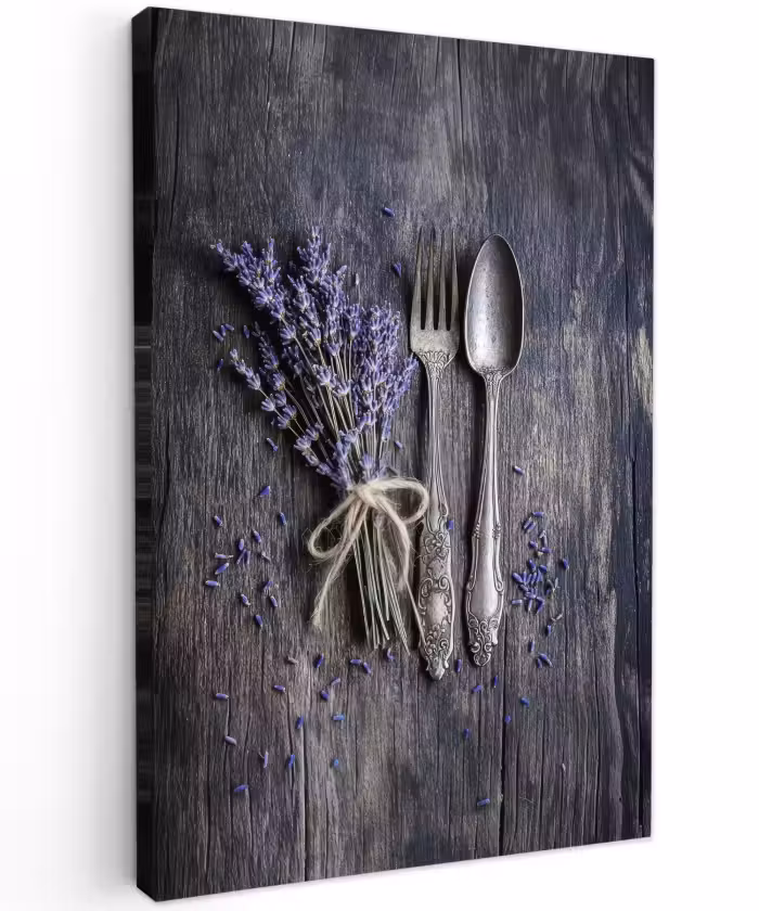 Buiten canvas - Lavendel - Lepel - Vork