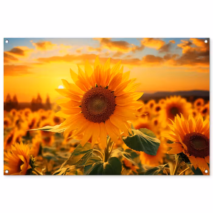 Tuinposter - Zonnebloem in de avondzon