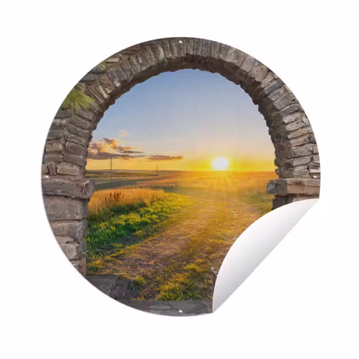 Tuinposter - Platteland - Zon - Doorkijk - Landschap
